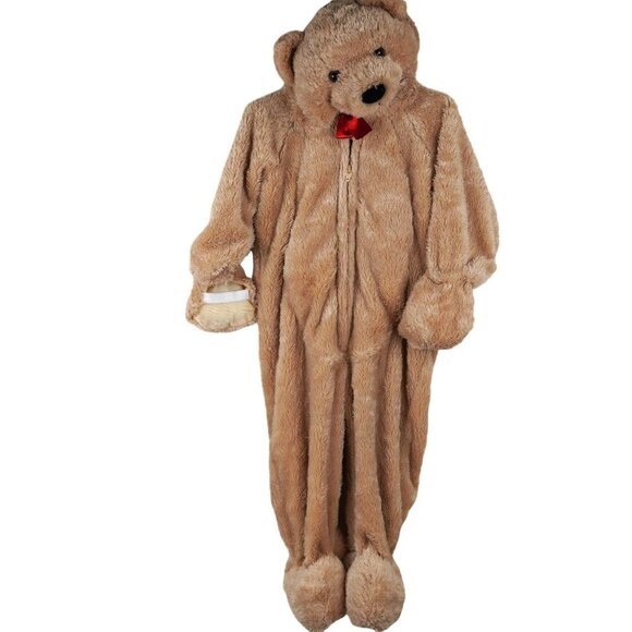 Kids 18M Teddy Bear Full Body Costume‎ With Red Bow & Zipper Closure - Picture 1 of 9